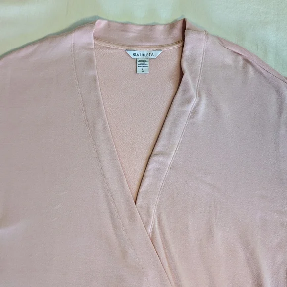 Athleta Purana V-Neck Wrap Sweatshirt | Pink | EUC | LG - Picture 7 of 8